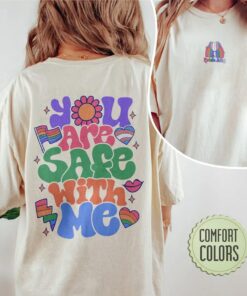 You Are Safe With Me Comfort Colors Shirt, Pride Ally Comfort Colors, Ally Shirt