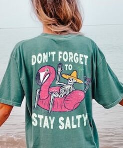 Stay Salty Tee, Salty Skeleton T-shirt, Comfort Colors T-shirt, Beach Tee, Salty T-shirt, Funny Skeleton Beach Tee, Size up for Oversized