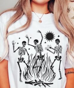 Dancing Skeletons Tee, Skeleton Halloween T-shirt, Comfort Colors T-shirt, Cute Fall Tee, Halloween