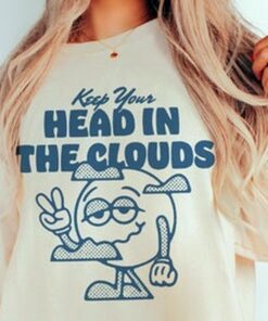 Keep Your Head in the Clouds Tee, Retro Style T-Shirt, Skeleton Tee Hippie Tee Tee, Comfort Colors T-shirt