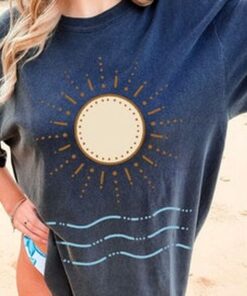 Sun T-shirt, Sun Tee, Sun Waves Tee, Beach Tee Shirt,Comfort Colors T-shirt