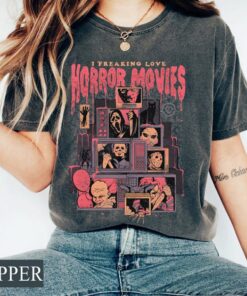 Horror Movies Comfort Colors Tee, Horror Movie Fan Gift, Vintage 90s Halloween Movies