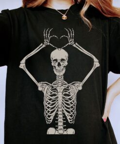 Comfort Colors Spooky shirt, Halloween Skeleton tshirt
