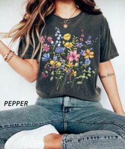 Comfort Colors Vintage Wildflower shirt, Flower Shirt