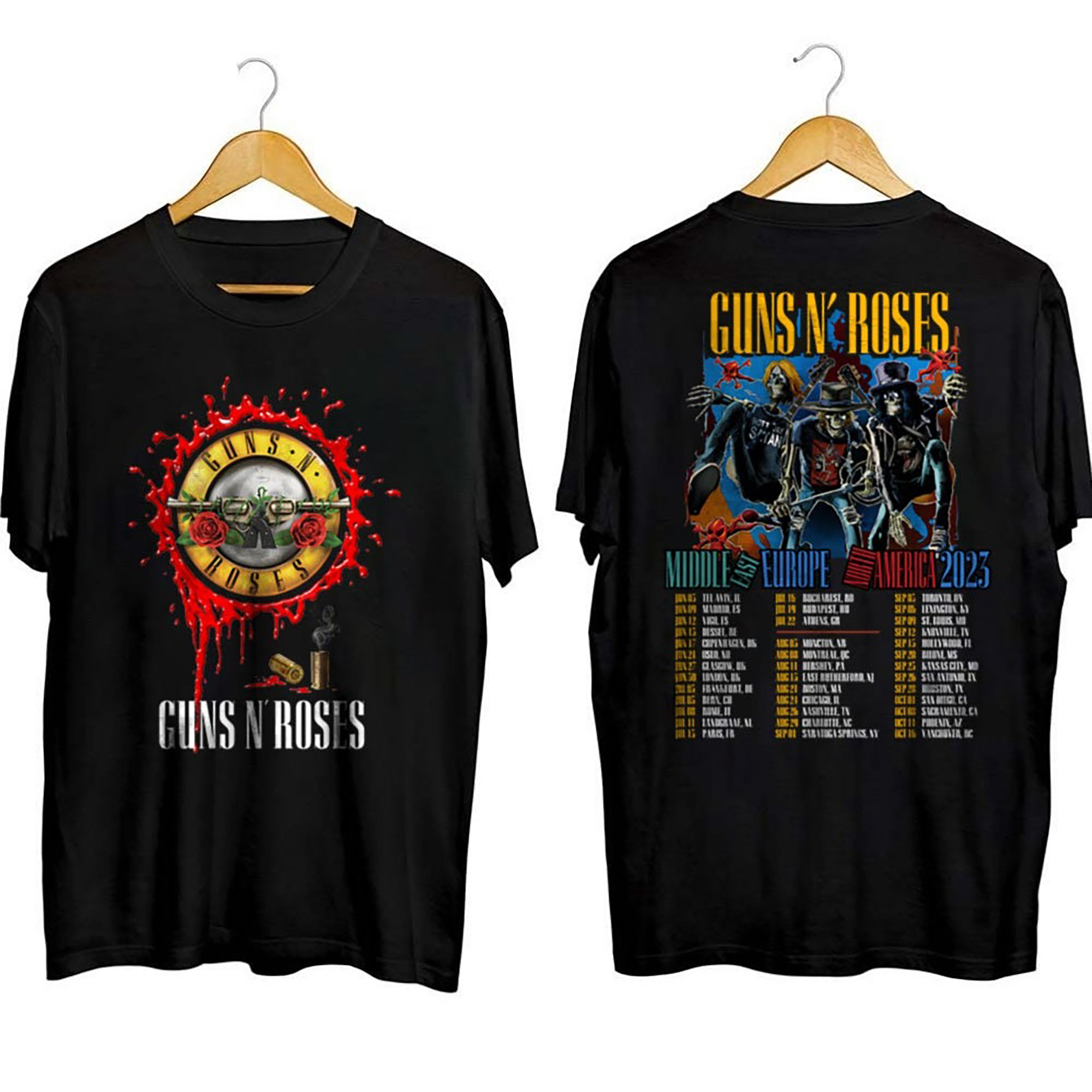 Guns N' Roses 2023 tour shirt, Guns N' Roses band shirt - Cherrycatshop