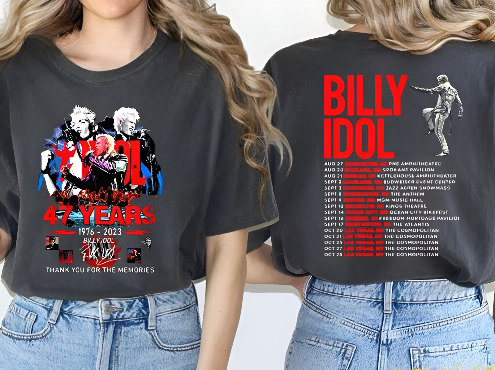 Billy Idol 2023 Live Tour Comfort Colors, Billy Idol 2023 tour shirt ...
