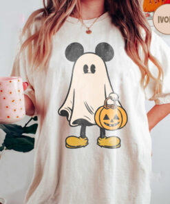 Mickey Ghost Halloween Comfort Color Shirt, Retro Mickey Spooky Season Shirt, Mickey's Not So Scary Halloween Shirt, Halloween Pumpkin Shirt