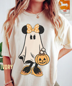 Minnie Ghost Halloween Comfort Color Shirt, Vintage Minnie Spooky Season Shirt, Mickey's Not So Scary Halloween Shirt, Halloween Pumpkin Tee