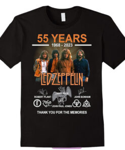 55 Years 1968 – 2023 Led Zeppelin Thank You For The Memories t-shirt, Led Zeppelin Rock Shirt, Led Zeppelin T-Shirt