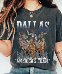 Vintage Dallas America's Team Shirt, Warren Lotas x Football, Dallas Cowboys Shirt, Football Skeleton Shirt For Fan, Football Sweatshirt