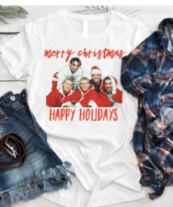 NSYNC Christmas Shirt, Merry Christmas Happy Holidays Shirt, NSYNC Band Christmas Shirt, NSYNC Band Holiday Shirt
