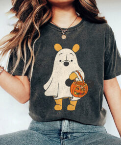 Retro Pooh Ghost Halloween Shirt, Spooky Season Shirt, Not So Scary Halloween Shirt, Halloween Pumpkin Shirt