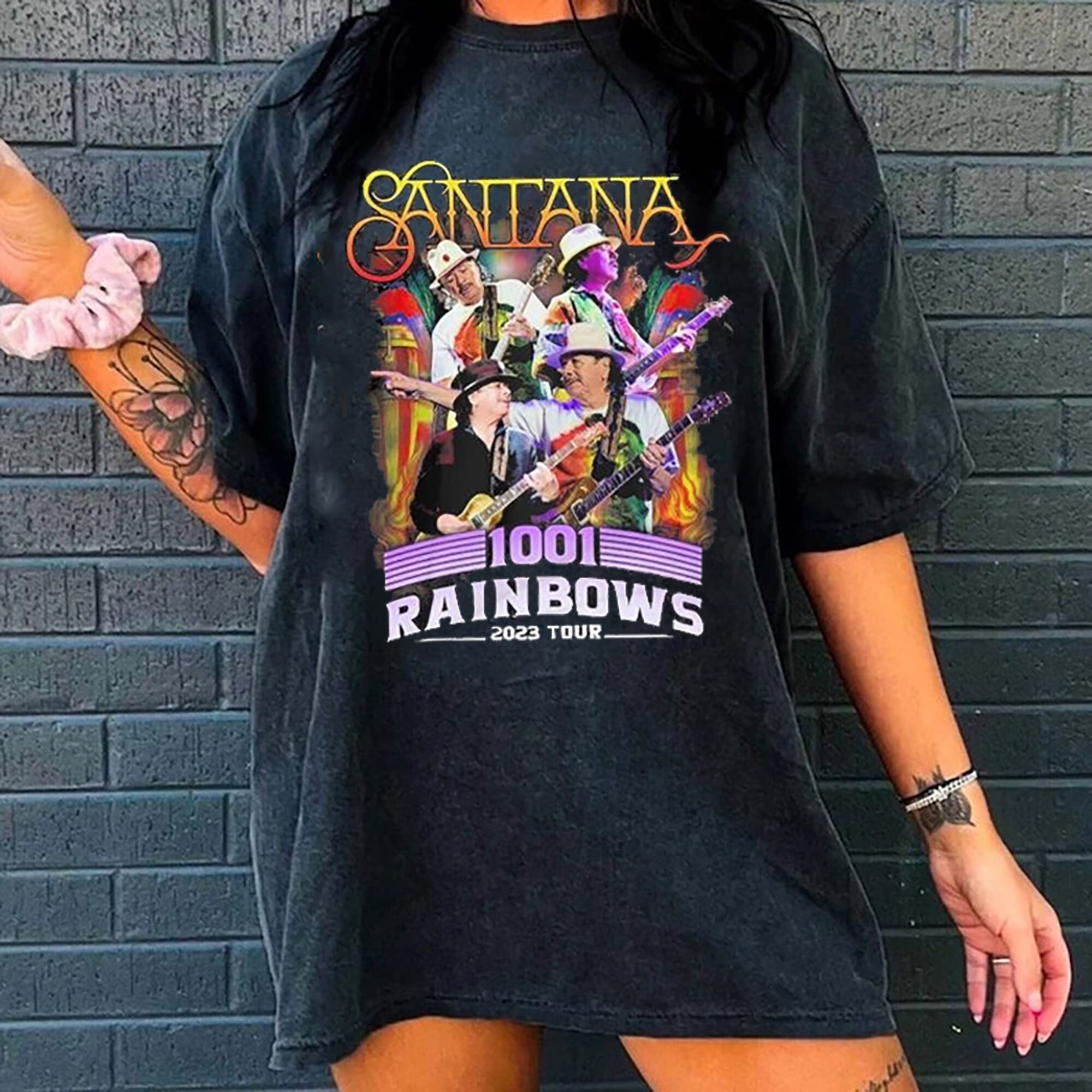 Santana tour shirt, Santana 1001 Rainbows 2023 tour Shirt 