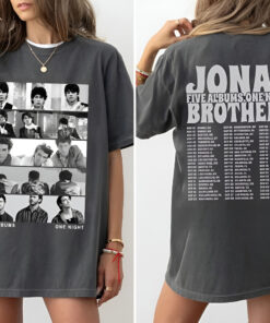 Jonas Brothers Double Sided Shirt, Jonas Five Albums One Night Tour Shirt, Jonas Brothers 2023 Tour Shirt, Comfort Colors Shirt